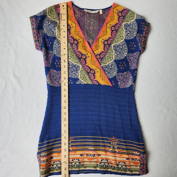 Soft Surroundings Kualoa Tunic Sweater Short Sleeves Printed Colorful Pretty XS - Picture 15 of 16